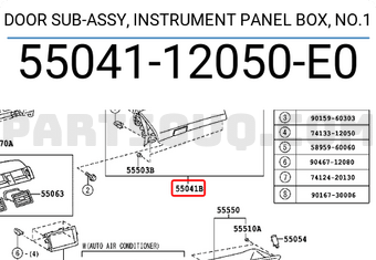 Toyota 5504112050E0 DOOR SUB-ASSY, INSTRUMENT PANEL BOX, NO.1