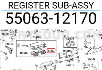 Toyota 5506312170 REGISTER SUB-ASSY