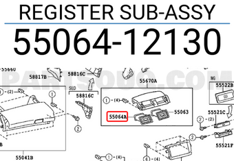 Toyota 5506412130 REGISTER SUB-ASSY