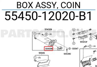 Toyota 5545012020B1 BOX ASSY, COIN