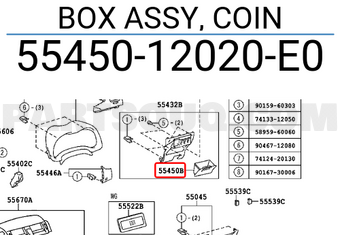 Toyota 5545012020E0 BOX ASSY, COIN