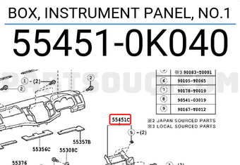 BOX, INSTRUMENT PANEL, NO.1 554510K040 | Toyota Parts | PartSouq