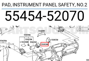 Toyota 5545452070 PAD, INSTRUMENT PANEL SAFETY, NO.2