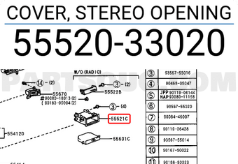 Toyota 5552033020 COVER, STEREO OPENING