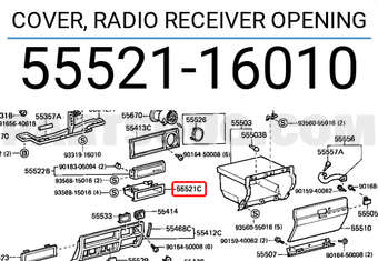 Toyota 5552116010 COVER, RADIO RECEIVER OPENING
