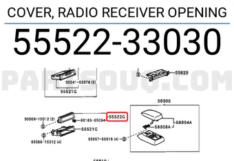 Toyota 5552233030 COVER, RADIO RECEIVER OPENING
