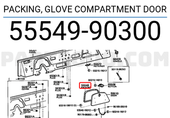 Toyota 5554990300 PACKING, GLOVE COMPARTMENT DOOR