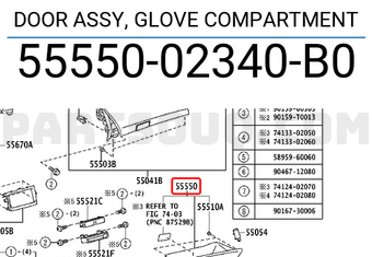 Toyota 5555002340B0 DOOR ASSY, GLOVE COMPARTMENT