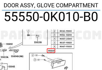 Toyota 555500K010B0 HANDSCHUHFACHTÜR-BAUGRUPPE