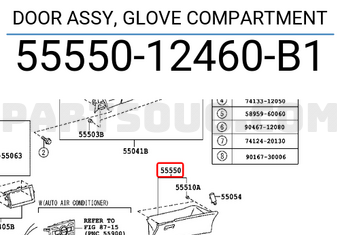 Toyota 5555012460B1 DOOR ASSY, GLOVE COMPARTMENT