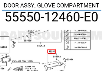 Toyota 5555012460E0 DOOR ASSY, GLOVE COMPARTMENT