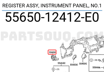 Toyota 5565012412E0 REGISTER ASSY, INSTRUMENT PANEL, NO.1