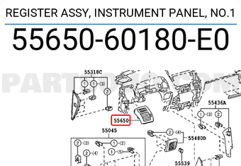 Toyota 5565060180E0 REGISTER ASSY, INSTRUMENT PANEL, NO.1