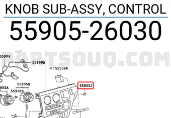 KNOB SUB-ASSY, CONTROL 5590526030 | Toyota Parts | PartSouq KNOB SUB-ASSY, CONTROL 5590526030 | Toyota Parts | PartSouq