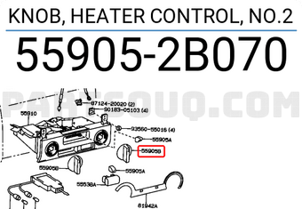 Toyota 559052B070 KNOB, HEATER CONTROL, NO.2