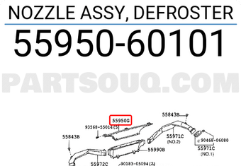 Toyota 5595060101 NOZZLE ASSY, DEFROSTER