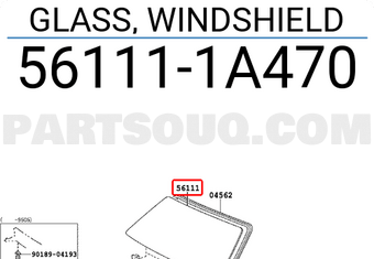 Toyota 561111A470 GLASS, WINDSHIELD