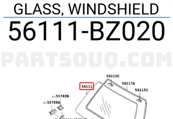 GLASS, WINDSHIELD 56111BZ020 | Toyota Parts | PartSouq