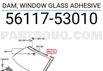 DAM, BACK WINDOW GLASS ADHESIVE 5611764010 | Toyota Parts | PartSouq