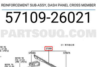 REINFORCEMENT SUB-ASSY, DASH PANEL CROSS MEMBER 5710926021