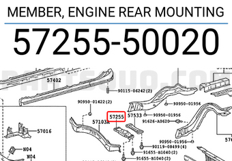 Toyota 5725550020 MEMBER, ENGINE REAR MOUNTING
