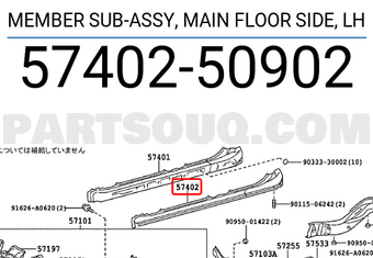 Toyota 5740250902 MEMBER SUB-ASSY, MAIN FLOOR SIDE, LH