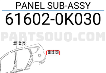 PANEL SUB-ASSY 616020K030 | Toyota Parts | PartSouq