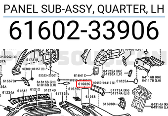 Toyota 6160233906 PANEL SUB-ASSY, QUARTER, LH
