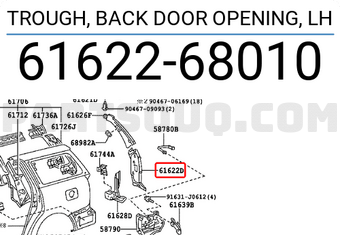 Toyota 6162268010 TROUGH, BACK DOOR OPENING, LH