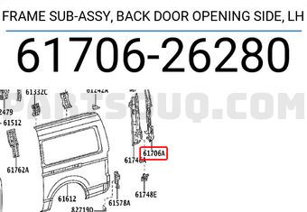FRAME SUB-ASSY, BACK DOOR OPENING SIDE, LH 6170626280 | Toyota 