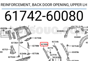 Toyota 6174260080 REINFORCEMENT, BACK DOOR OPENING, UPPER LH