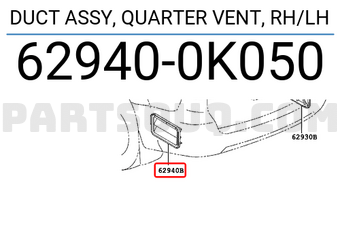 New Genuine OEM Part 62905-89101 Toyota Louver quarter ventilation 6290589101