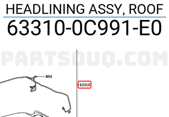 Toyota 633100C991E0 HEADLINING ASSY, ROOF