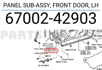 Toyota 6700242903 PANEL SUB-ASSY, FRONT DOOR, LH