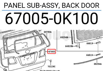 Toyota 670050K100 PANEL SUB-ASSY, BACK DOOR