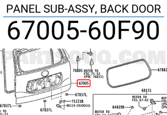 PANEL SUB-ASSY, BACK DOOR 6700560F90 | Toyota Parts | PartSouq