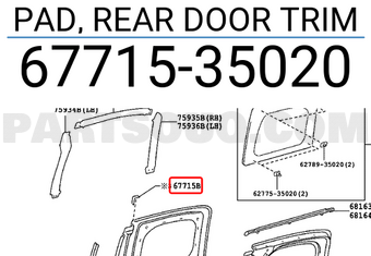 Toyota 67715-35020 Door Trim Pad 
