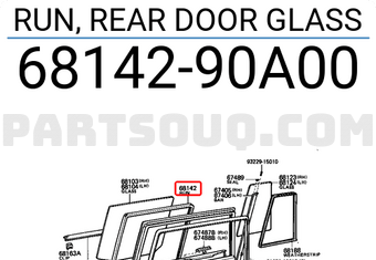 Toyota 6814290A00 RUN, REAR DOOR GLASS