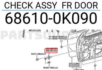 CHECK ASSY FR DOOR 686100K091 | Toyota Parts | PartSouq