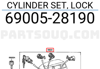 Toyota 6900528190 CYLINDER SET, LOCK