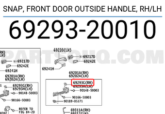 Toyota 6929320010 SNAP, FRONT DOOR OUTSIDE HANDLE, RH/LH