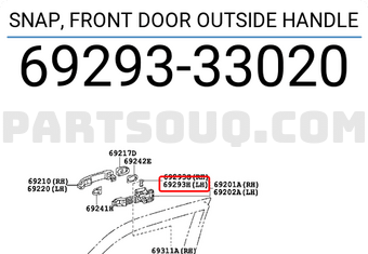 Toyota 6929333020 SNAP, FRONT DOOR OUTSIDE HANDLE