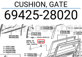 Toyota 6942528020 CUSHION, GATE