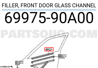 Toyota 6997590A00 FILLER, FRONT DOOR GLASS CHANNEL