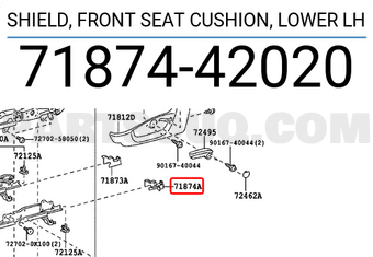 TOYOTA Genuine 71868-AC030-B1 Seat Cushion Shield