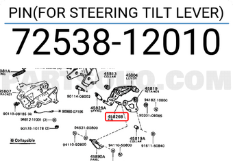 Toyota 7253812010 PIN(FOR STEERING TILT LEVER)