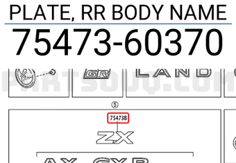 PLATE, RR BODY NAME 7547360370 | Toyota Parts | PartSouq