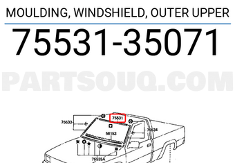 Toyota 7553135071 MOULDING, WINDSHIELD, OUTER UPPER