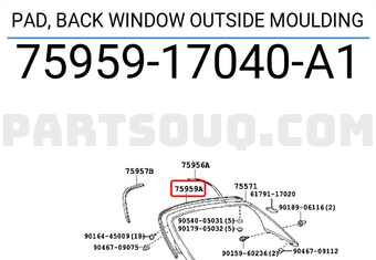 Genuine Toyota 75959-17040-A1 Window Molding Pad