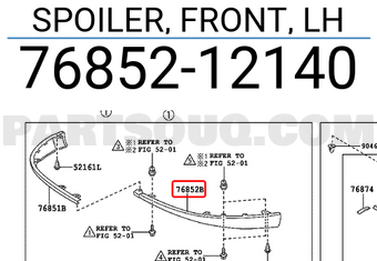 Toyota 7685212140 SPOILER, FRONT, LH